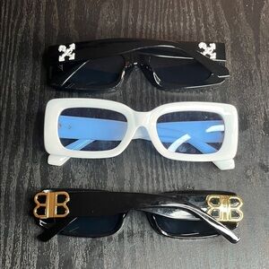 Stylish Black and White Sunglasses Set